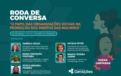 Fundação Gerações promove roda de conversa sobre direitos das mulheres